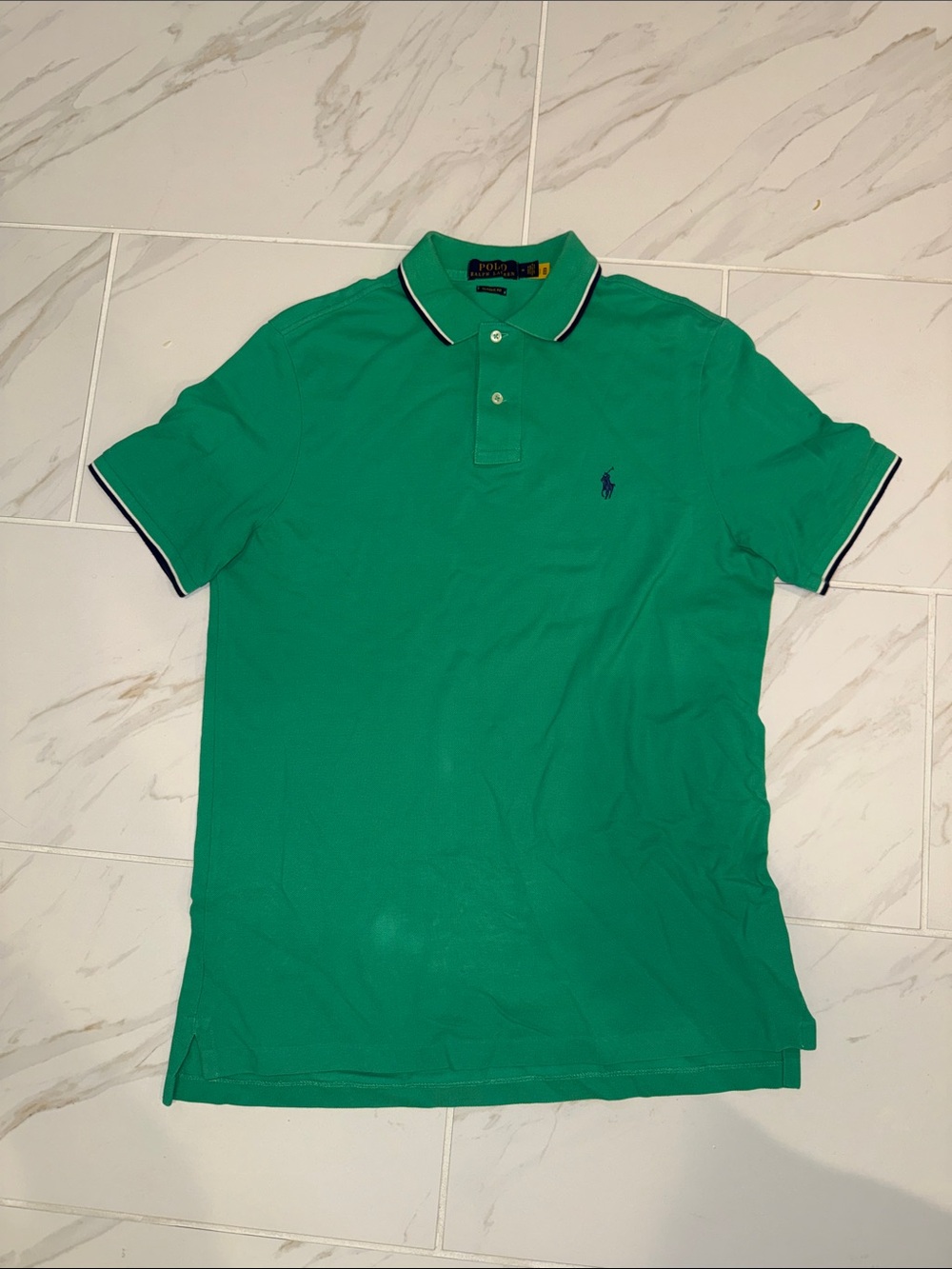 Polo by Ralph Lauren Emerald Green Short-Sleeve Polo with Navy Logo